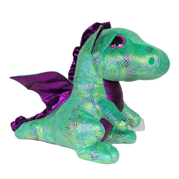 Ty New w/ Tag LARGE  Beanie Boos Cinder Green Dragon  16" - Picture 1 of 13